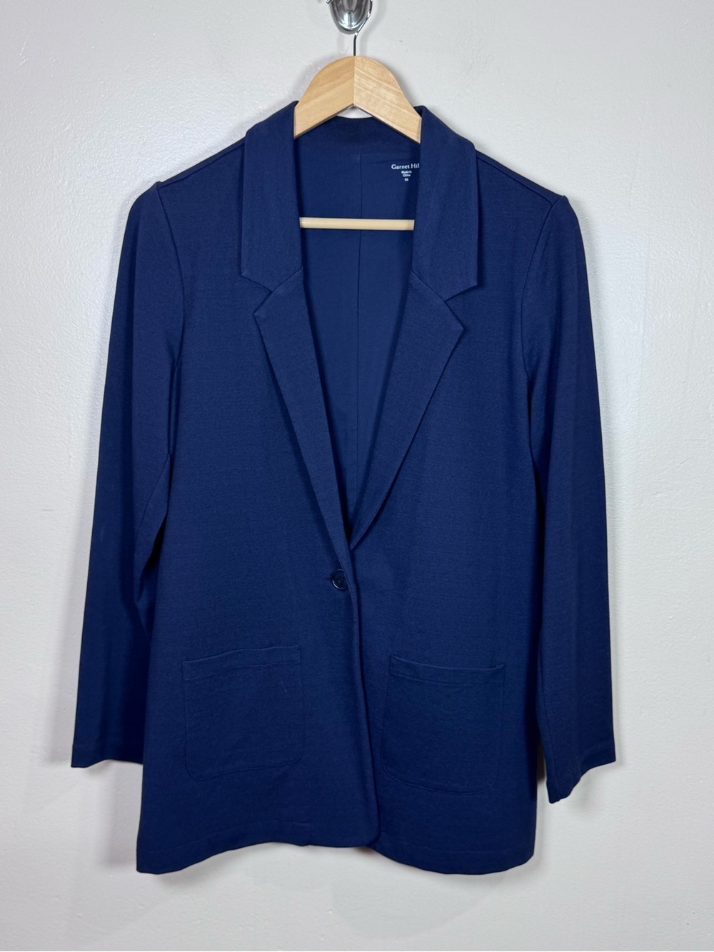 Garnet Hill Navy Single-Button Women's Blazer Classic Office Career Business 6
